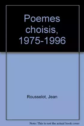 Couverture du produit · Poèmes choisis, 1975-1996