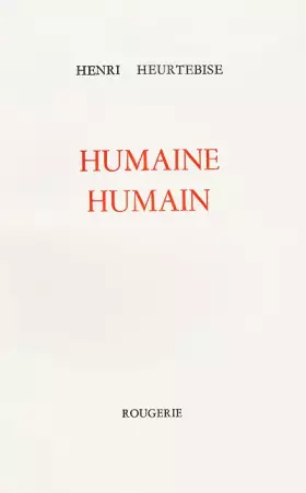Couverture du produit · Humaine humain