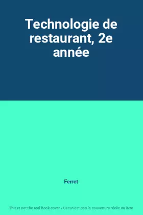 Couverture du produit · Technologie de restaurant, 2e année