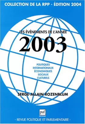 Couverture du produit · Les événements de l'année 2003