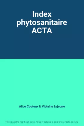 Couverture du produit · Index phytosanitaire ACTA