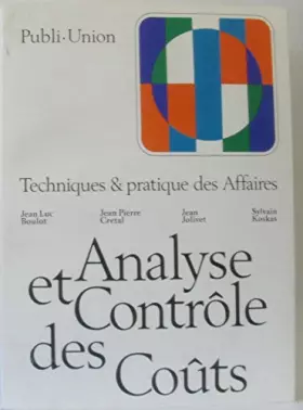 Couverture du produit · Analyse et contrôle des coûts