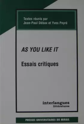 Couverture du produit · As you like it : Essais critiques