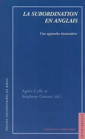 Couverture du produit · La subordination en anglais