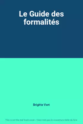 Couverture du produit · Le Guide des formalités