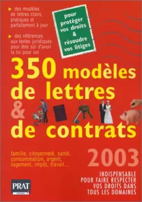 Couverture du produit · 350 modèles de lettres et de contrats 2003