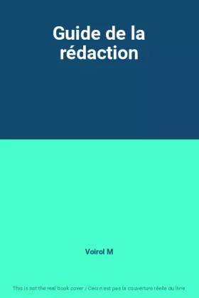 Couverture du produit · Guide de la rédaction