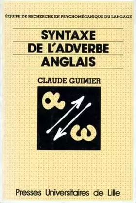 Couverture du produit · Syntaxe de l'adverbe anglais