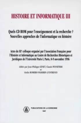 Couverture du produit · Histoire et informatique, tome 3