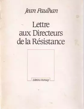 Couverture du produit · Lettre aux directeurs de la Résistance