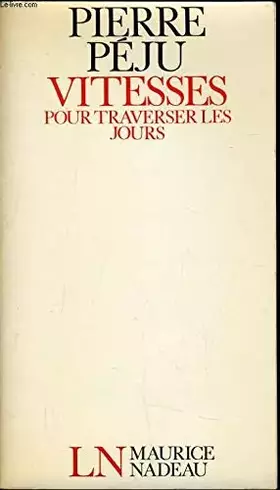 Couverture du produit · VITESSES POUR TRAVERSER JOURS
