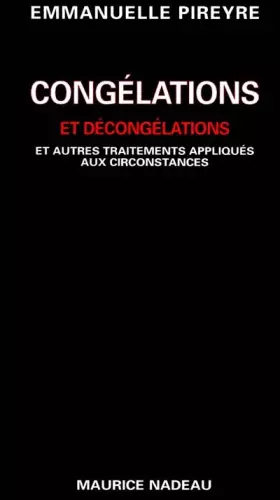 Couverture du produit · Congélations et décongélations