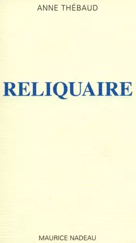 Couverture du produit · Reliquaire