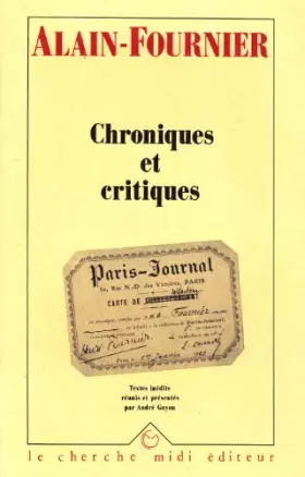 Couverture du produit · Chroniques et Critiques