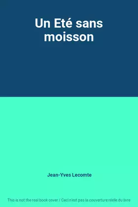 Couverture du produit · Un Eté sans moisson