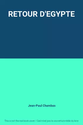 Couverture du produit · RETOUR D'EGYPTE