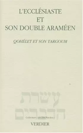 Couverture du produit · L'ECCLESIASTE ET SON DOUBLE ARAMEEN. Qohélet et son Targoum