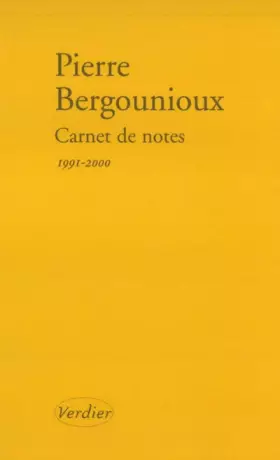 Couverture du produit · Carnet de notes 1991-2000