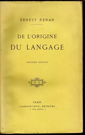 Couverture du produit · De l' Origine du langage