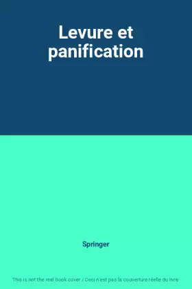 Couverture du produit · Levure et panification