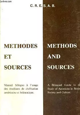 Couverture du produit · Methodes et sources