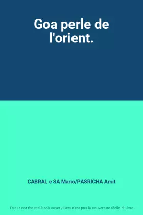 Couverture du produit · Goa perle de l'orient.