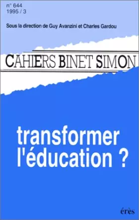 Couverture du produit · Transformer l'éducation ?