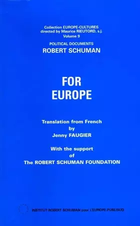 Couverture du produit · For Europe: Political documents