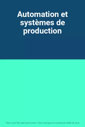 Couverture du produit · Automation et systèmes de production