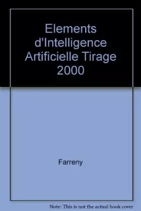 Couverture du produit · Eléments d'intelligence artificielle