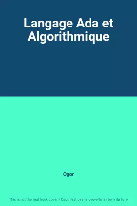 Couverture du produit · Langage Ada et Algorithmique