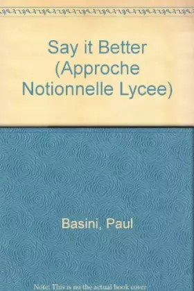 Couverture du produit · Say it better