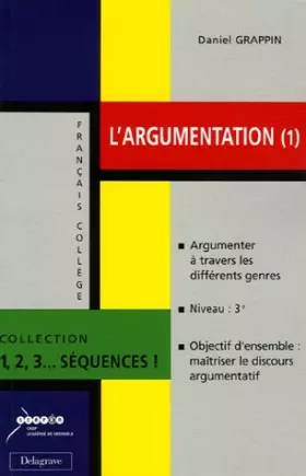 Couverture du produit · L'argumentation : Volume 1