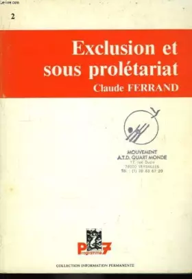 Couverture du produit · Exclusion et sous prolétariat