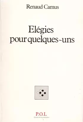 Couverture du produit · Elégies pour quelques-uns