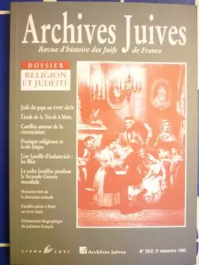 Couverture du produit · Dossier religion et judéité