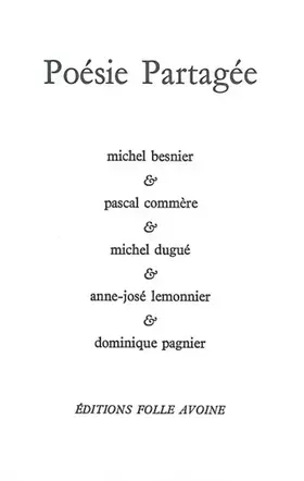 Couverture du produit · Poésie partagée, tome 1