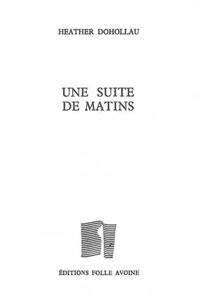 Couverture du produit · Une suite de matins