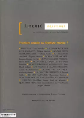 Couverture du produit · Fracture sociale ou fracture morale