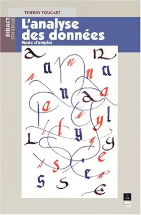 Couverture du produit · L'analyse des données. Mode d'emploi