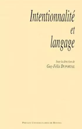 Couverture du produit · Intentionnalité et langage