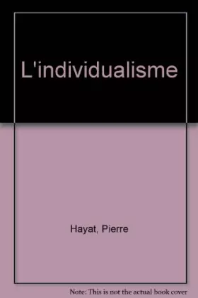 Couverture du produit · L'individualisme