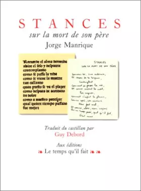 Couverture du produit · Stances sur la mort de son père
