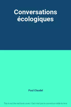 Couverture du produit · Conversations écologiques