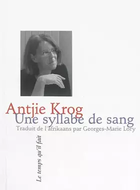 Couverture du produit · Une syllabe de sang
