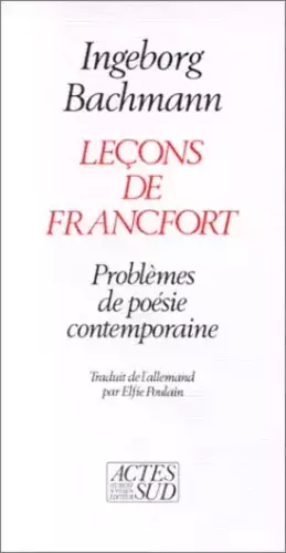 Couverture du produit · Leçons de Francfort