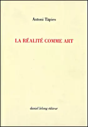 Couverture du produit · La Réalité comme art