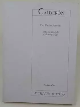 Couverture du produit · Calderon. Didascalies