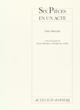 Couverture du produit · Six pièces en un acte