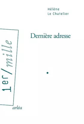 Couverture du produit · Dernière adresse
